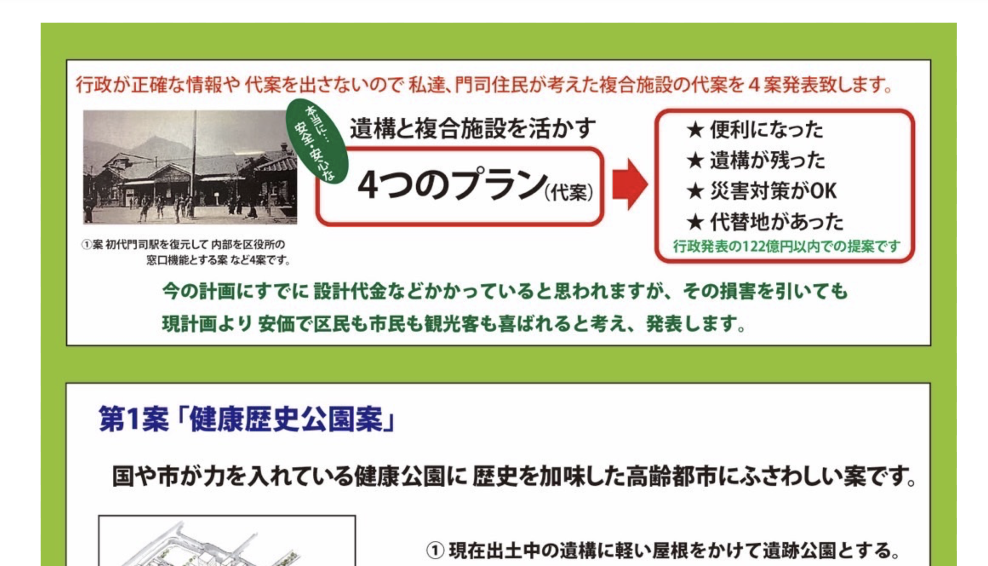 門司住民が考えた複合施設への4つの代案